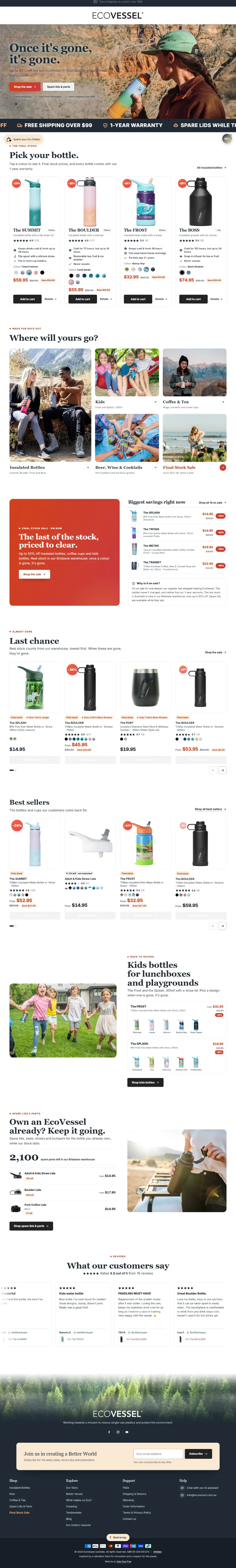 The full EcoVessel home page
