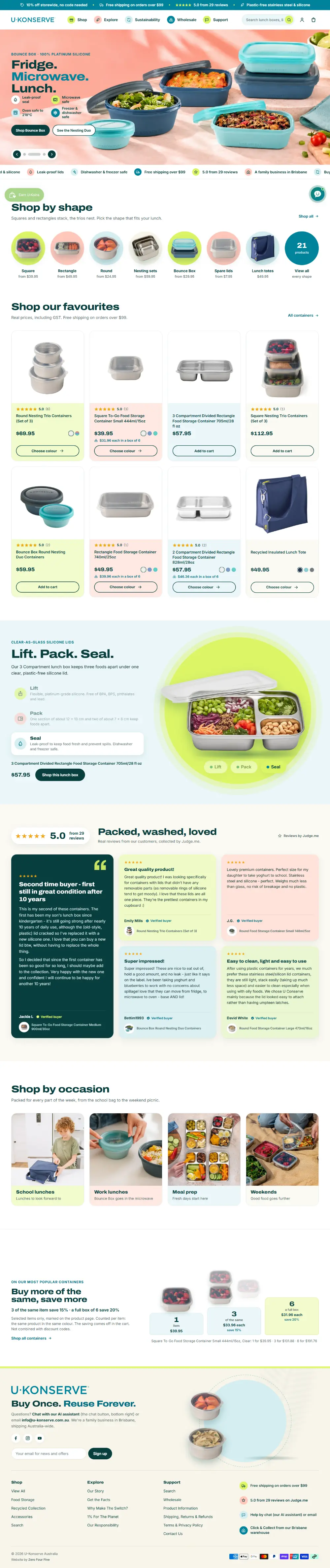 The full U-Konserve home page